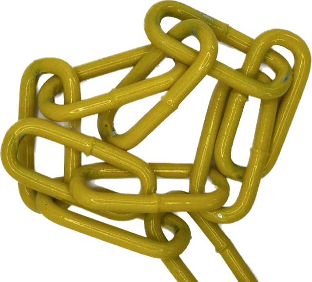 6 x 42 Welded Chain - Yellow Powder Coated by the metre (maximum length 5m)